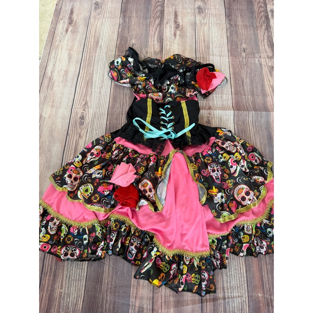 Forum Novelties Day of the Dead Senorita Costume Sugar Skull Dress XS/S